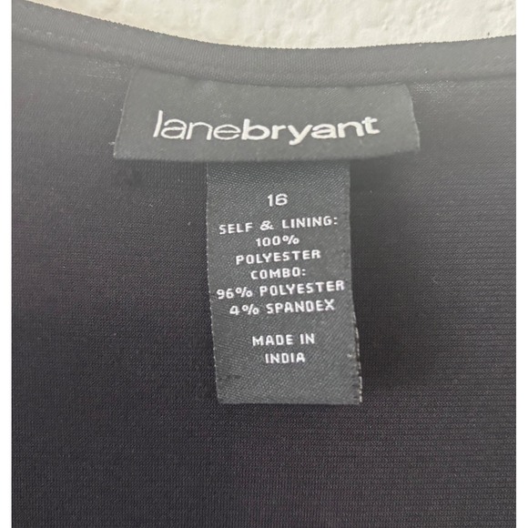 Lane Bryant Dress Size 16 Black White Polka Dot 3/4 Sleeve Career - Picture 5 of 5